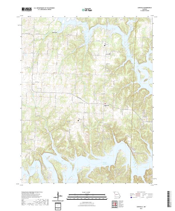 USGS US Topo 7.5-minute map for Leesville MO 2021