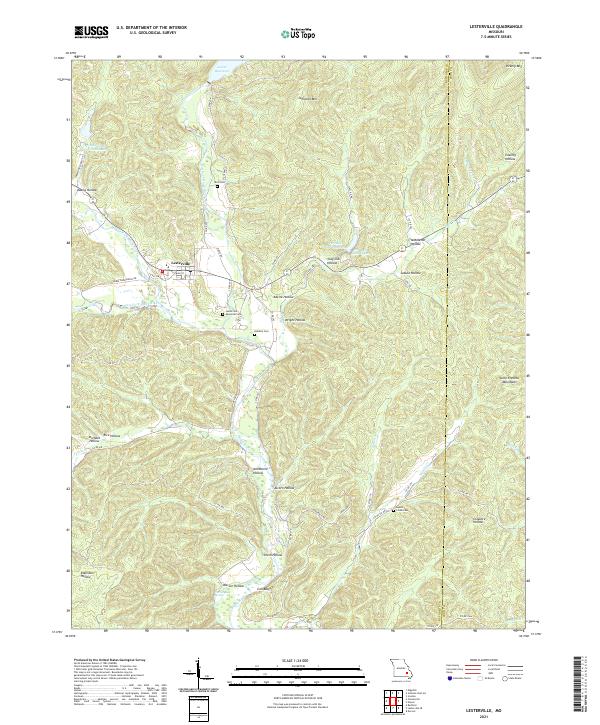 USGS US Topo 7.5-minute map for Lesterville MO 2021