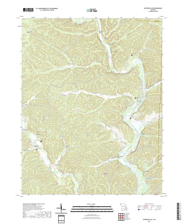 USGS US Topo 7.5-minute map for Lesterville SE MO 2021