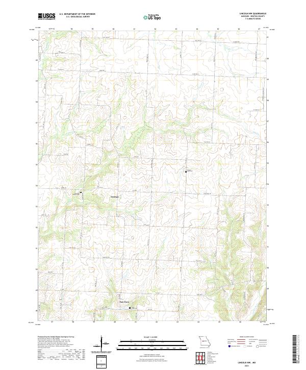 USGS US Topo 7.5-minute map for Lincoln NW MO 2021