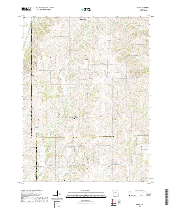 USGS US Topo 7.5-minute map for Lindley MO 2021