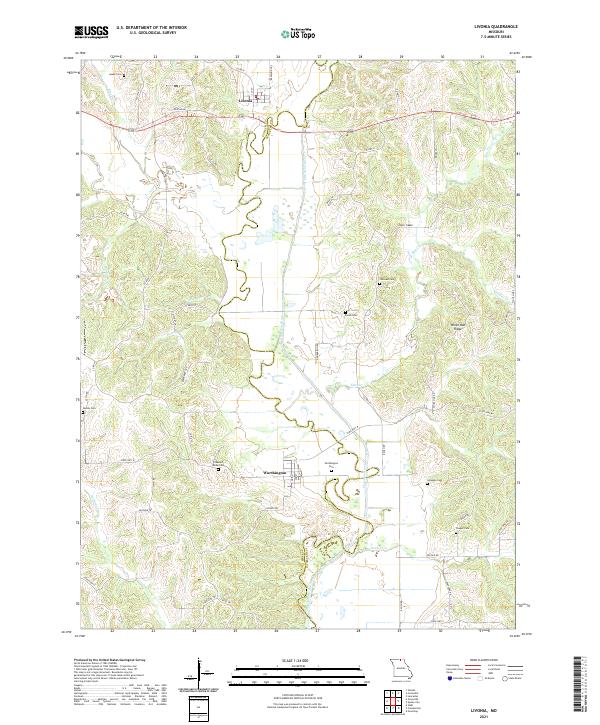 USGS US Topo 7.5-minute map for Livonia MO 2021