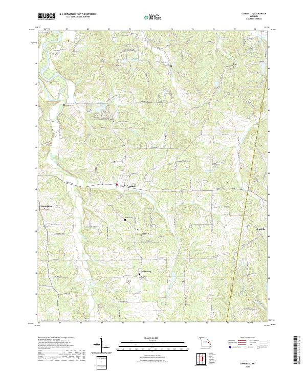 USGS US Topo 7.5-minute map for Lonedell MO 2021