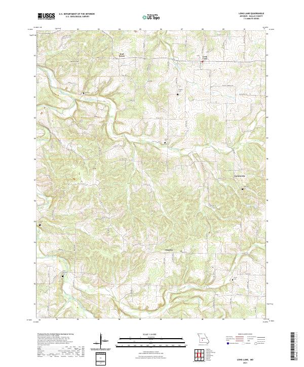 USGS US Topo 7.5-minute map for Long Lane MO 2021