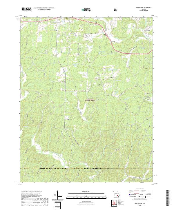 USGS US Topo 7.5-minute map for Low Wassie MO 2021