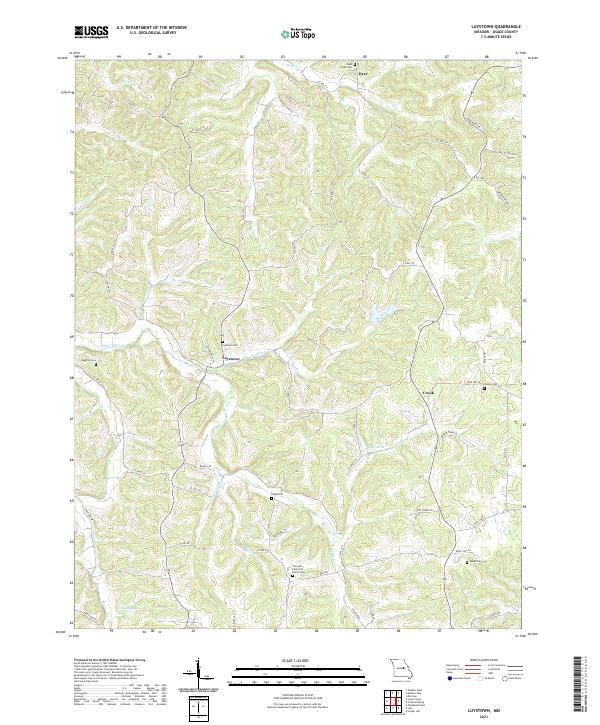 USGS US Topo 7.5-minute map for Luystown MO 2021