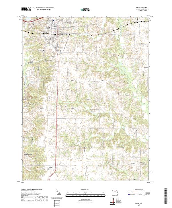 USGS US Topo 7.5-minute map for Macon MO 2021