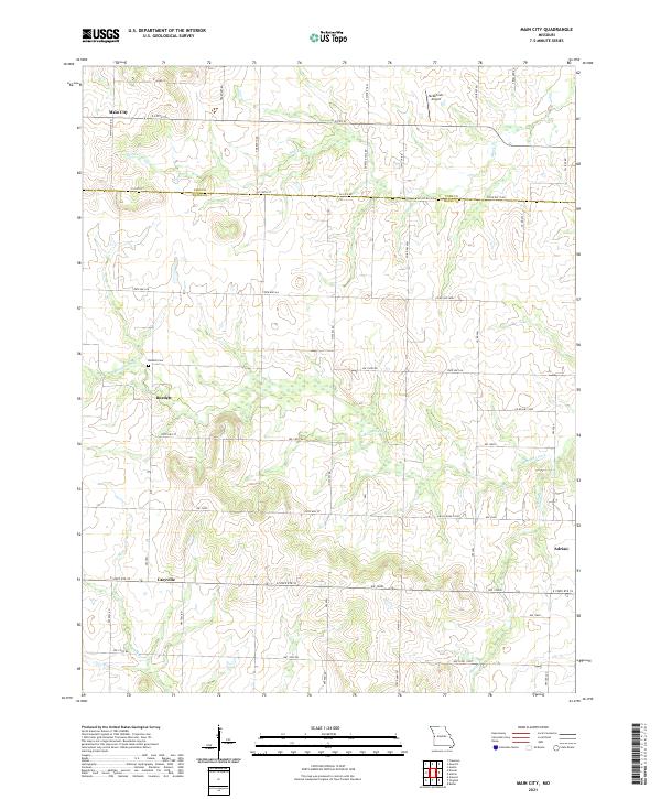 USGS US Topo 7.5-minute map for Main City MO 2021