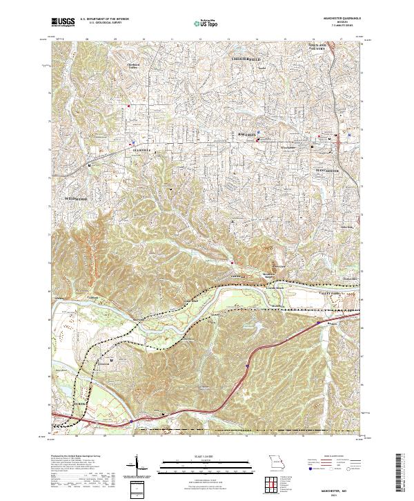 USGS US Topo 7.5-minute map for Manchester MO 2021