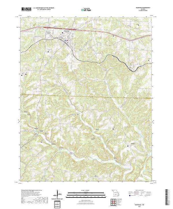 USGS US Topo 7.5-minute map for Mansfield MO 2021