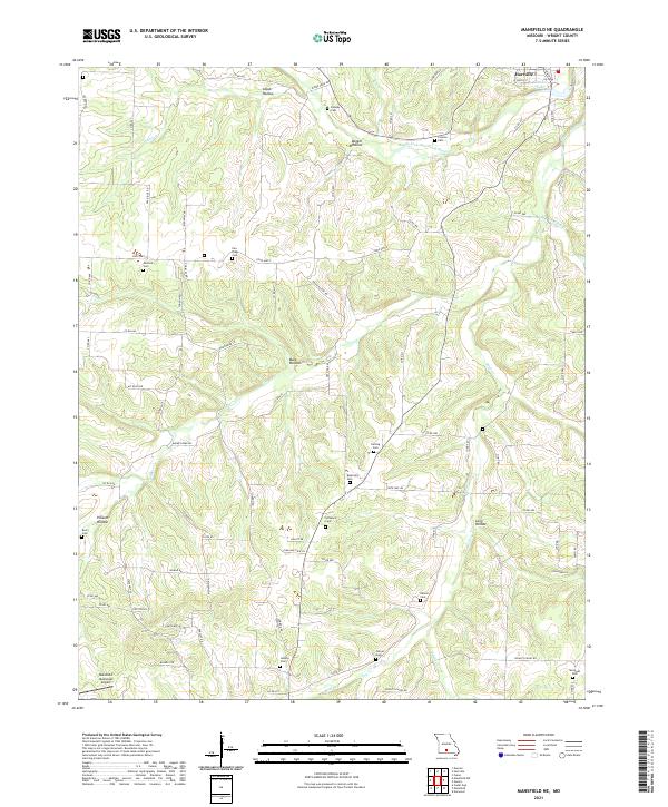 USGS US Topo 7.5-minute map for Mansfield NE MO 2021