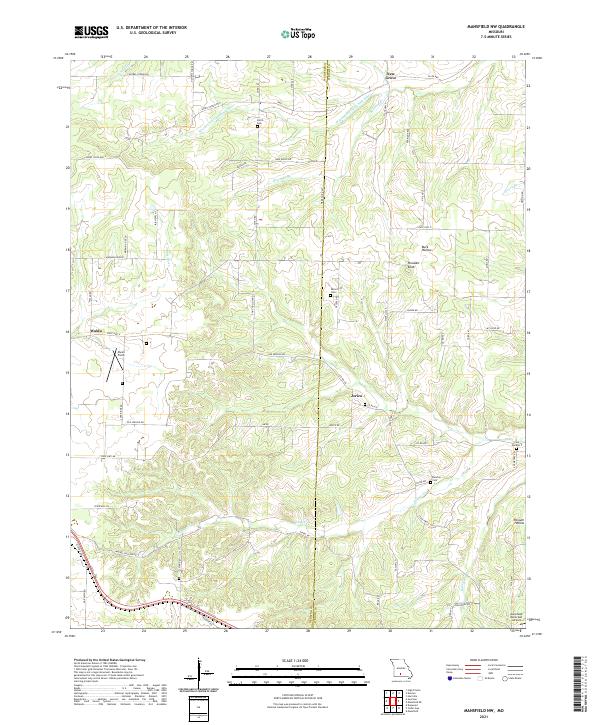 USGS US Topo 7.5-minute map for Mansfield NW MO 2021