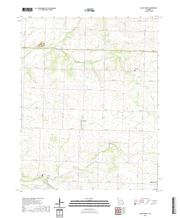 USGS US Topo 7.5-minute map for Maple Grove MO 2021