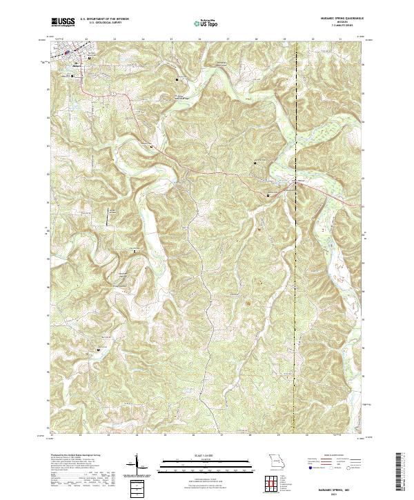 USGS US Topo 7.5-minute map for Maramec Spring MO 2021