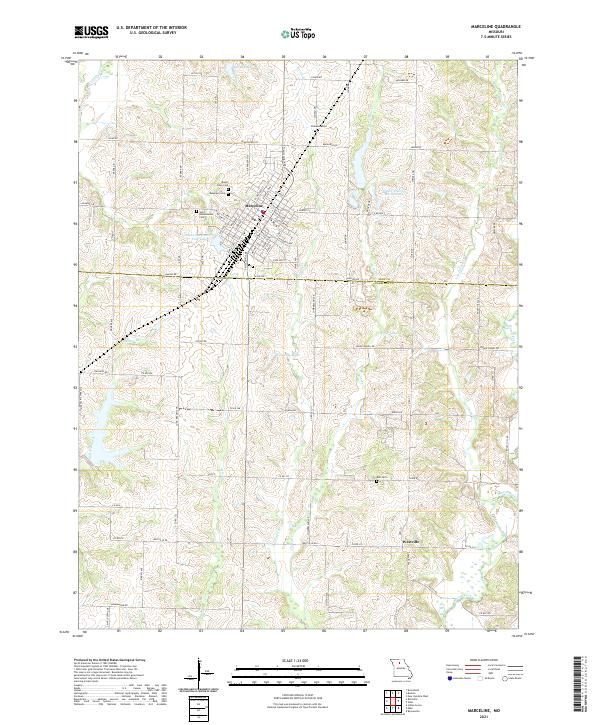 USGS US Topo 7.5-minute map for Marceline MO 2021