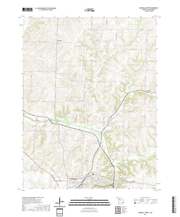 USGS US Topo 7.5-minute map for Marshall North MO 2021