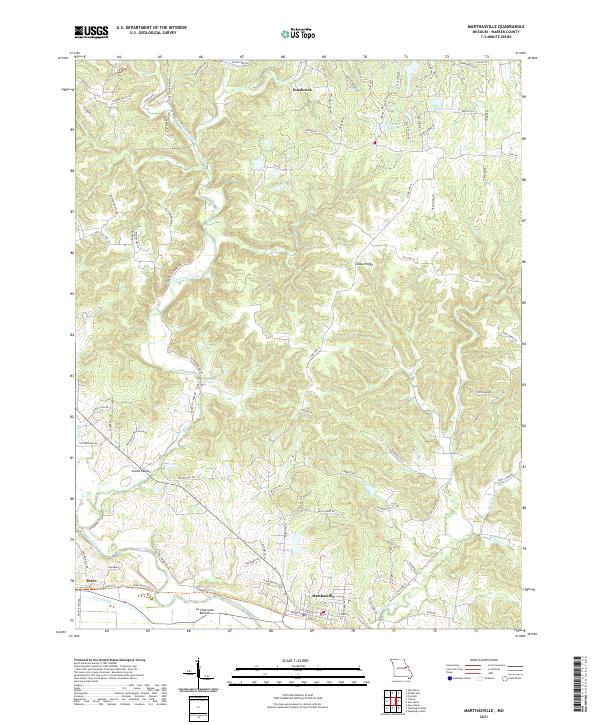 USGS US Topo 7.5-minute map for Marthasville MO 2021