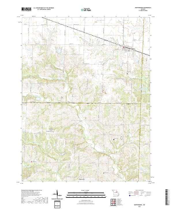 USGS US Topo 7.5-minute map for Martinsburg MO 2021