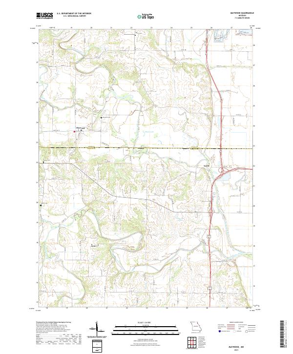 USGS US Topo 7.5-minute map for Maywood MO 2021