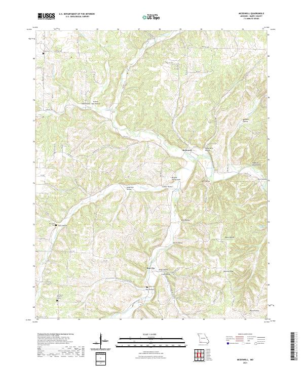 USGS US Topo 7.5-minute map for McDowell MO 2021