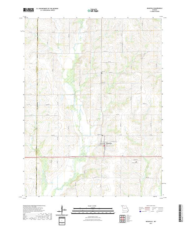 USGS US Topo 7.5-minute map for Meadville MO 2021