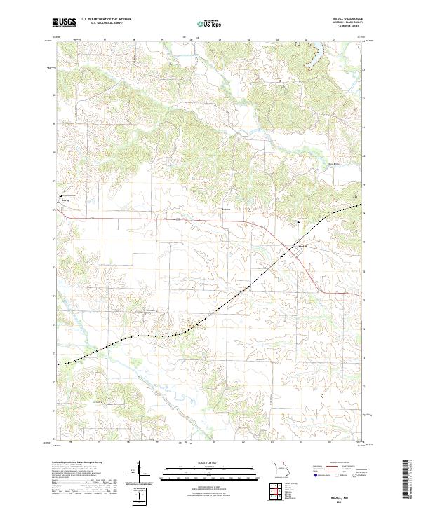 USGS US Topo 7.5-minute map for Medill MO 2021