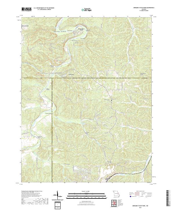 USGS US Topo 7.5-minute map for Meramec State Park MO 2021