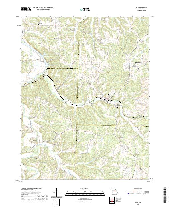 USGS US Topo 7.5-minute map for Meta MO 2021