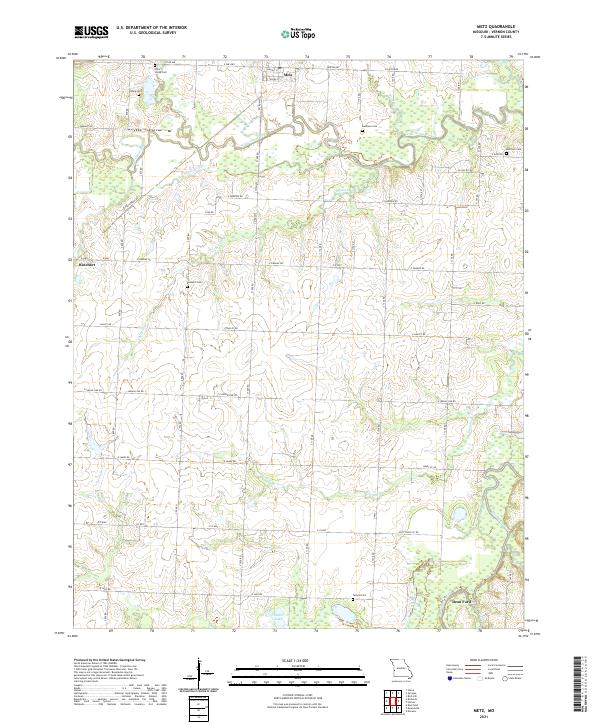 USGS US Topo 7.5-minute map for Metz MO 2021