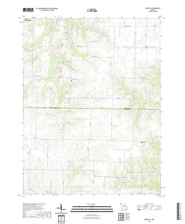 USGS US Topo 7.5-minute map for Mexico SE MO 2021