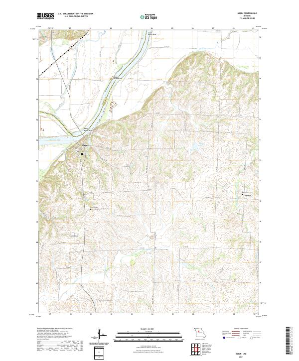 USGS US Topo 7.5-minute map for Miami MO 2021