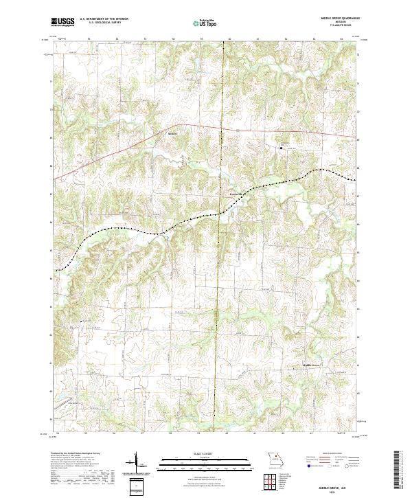 USGS US Topo 7.5-minute map for Middle Grove MO 2021