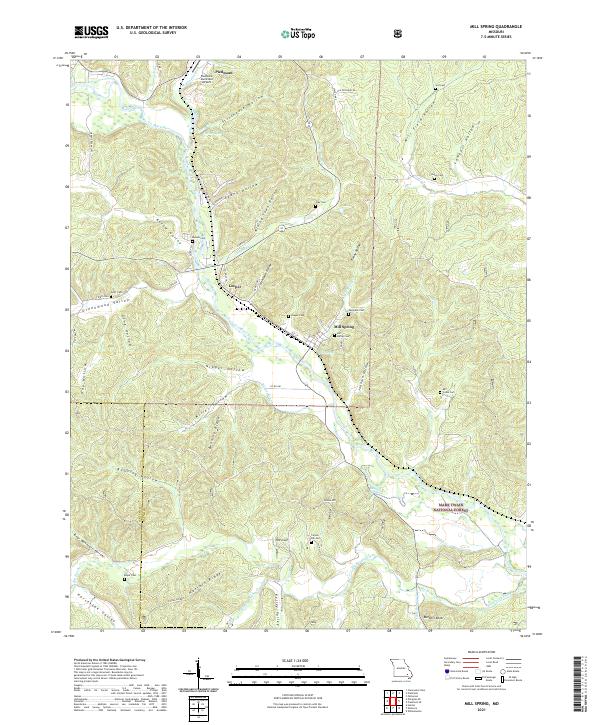 USGS US Topo 7.5-minute map for Mill Spring MO 2021