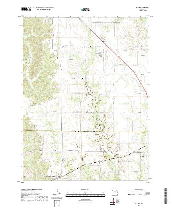 USGS US Topo 7.5-minute map for Millard MO 2021