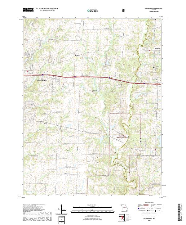 USGS US Topo 7.5-minute map for Millersburg MO 2021