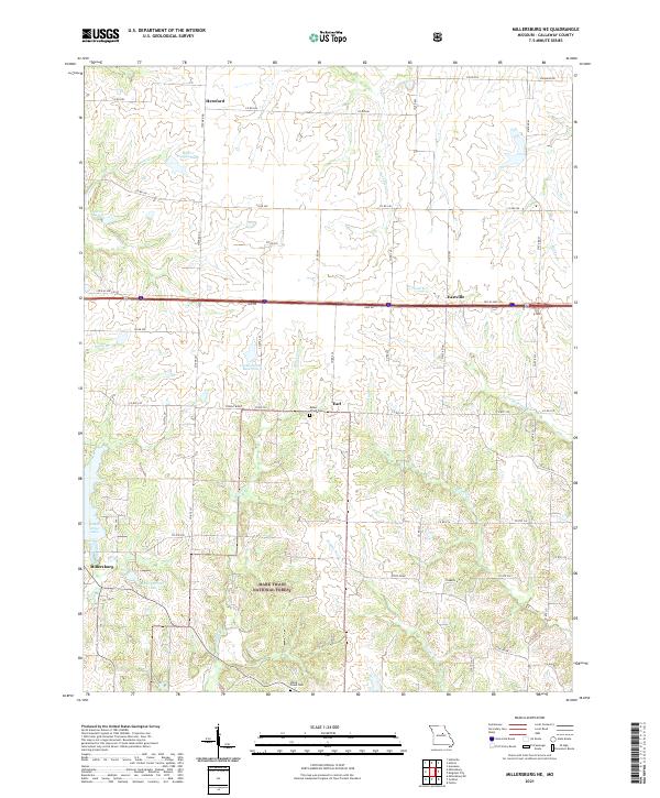 USGS US Topo 7.5-minute map for Millersburg NE MO 2021