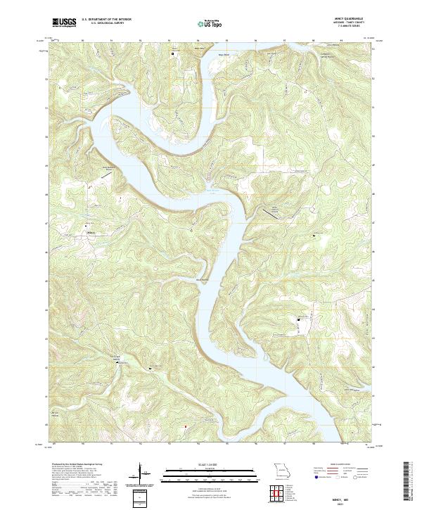 USGS US Topo 7.5-minute map for Mincy MO 2021