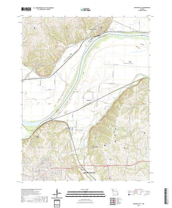 USGS US Topo 7.5-minute map for Missouri City MO 2021