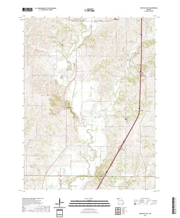 USGS US Topo 7.5-minute map for Mitchellville MO 2021