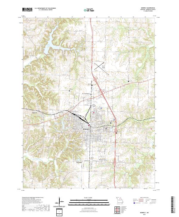 USGS US Topo 7.5-minute map for Moberly MO 2021