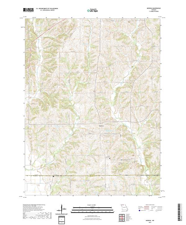 USGS US Topo 7.5-minute map for Modena MO 2021