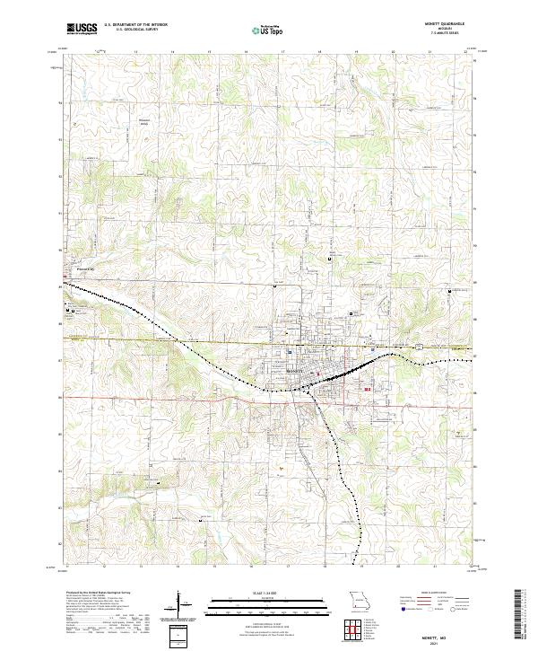 USGS US Topo 7.5-minute map for Monett MO 2021