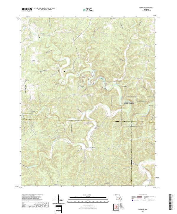 USGS US Topo 7.5-minute map for Montauk MO 2021