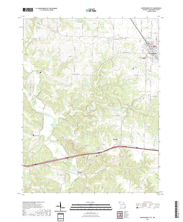 USGS US Topo 7.5-minute map for Montgomery City MO 2021