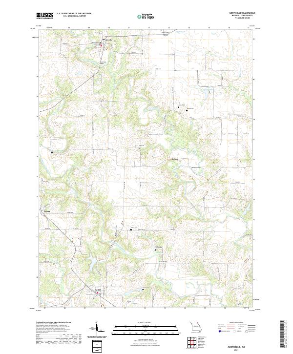 USGS US Topo 7.5-minute map for Monticello MO 2021