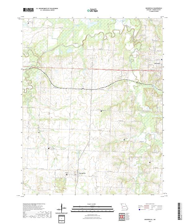 USGS US Topo 7.5-minute map for Moundville MO 2021