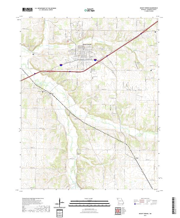 USGS US Topo 7.5-minute map for Mount Vernon MO 2021