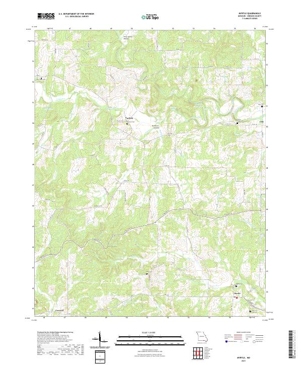 USGS US Topo 7.5-minute map for Myrtle MO 2021