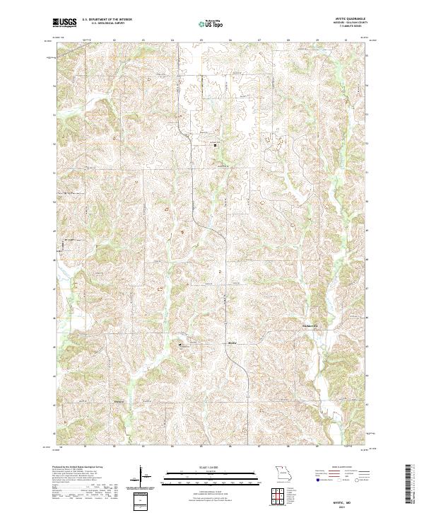 USGS US Topo 7.5-minute map for Mystic MO 2021