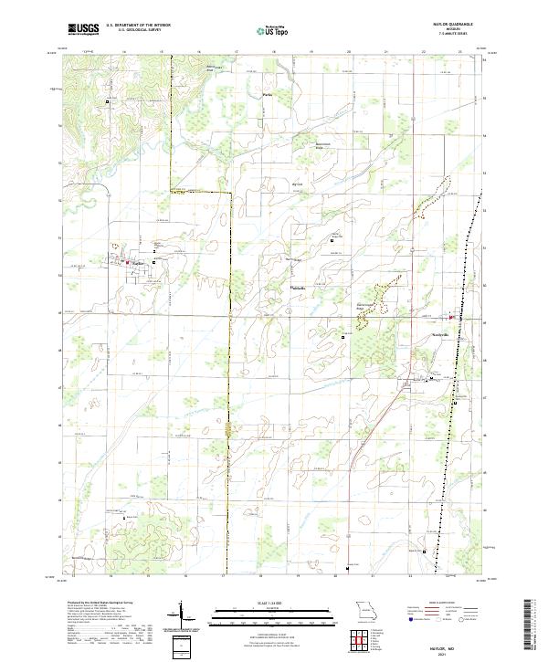 USGS US Topo 7.5-minute map for Naylor MO 2021